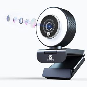 Webcam mit Ringlicht Vitade 960A Pro Webcam mit Licht, Streaming cam