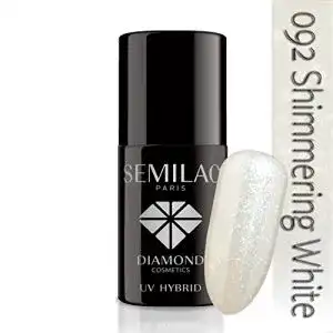 Weisser nagellack semilac uv nagellack 092 shimmering white