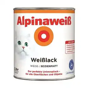 Weisslack alpina 2 liter seidenmatt