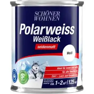 Weisslack schoener wohnen 125ml polarweiss weisslack seidenmatt weiss
