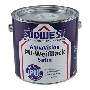 Weißlack Suedwest Verlag Südwest AquaVision PU- Satin 2,5 Liter - weisslack suedwest verlag suedwest aquavision pu satin 25 liter