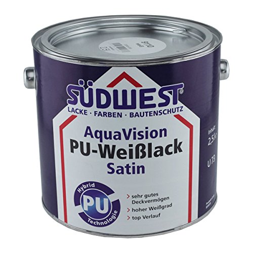 Weißlack Suedwest Verlag Südwest AquaVision PU- Satin 2,5 Liter