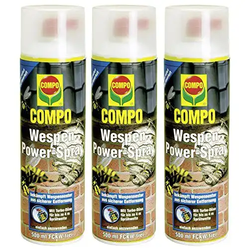 Wespenspray Compo Wespen Power-Spray mit Power-Düse, 3 x 500 ml