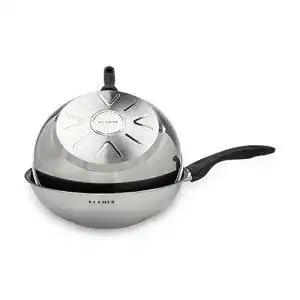 Wok klamer edelstahl 28cm antihaftbeschichtet induktion