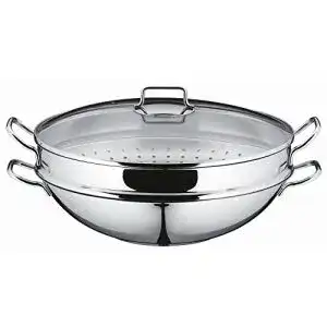 Wok wmf macao induktion 4 teilig pfanne 36 cm mit glasdeckel