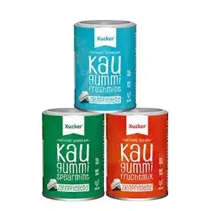 Xylit kaugummi xucker 3er xylit kaugummi set 3 x 100 g