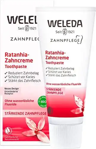 Zahnpasta ohne Fluorid von Weleda: Bio Ratanhia Zahncreme