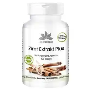 Zimtkapseln herbadirekt zimt extrakt plus mit 200cebcg chrom und 10mg