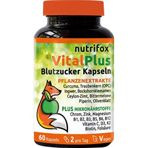 Zimtkapseln nutrifox ® – 60 Blutzucker Kapseln Vital Plus