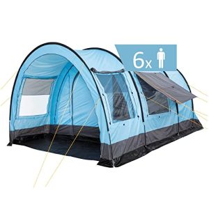 6-Personen-Zelt CampFeuer Zelt Relax6 für 6 Personen | Hellblau/Grau