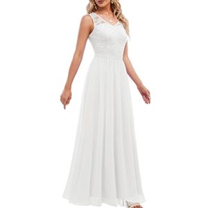 Abendkleid lang DRESSTELLS Damen Weiss Hochzeitskleider - abendkleid lang dresstells damen weiss hochzeitskleider