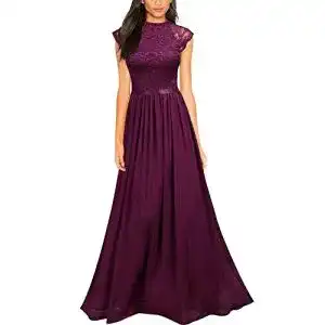 Abendkleid lang miusol elegant brautjungfer chiffon faltenrock