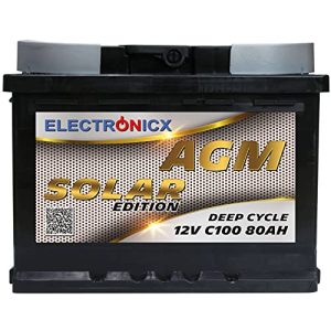 AGM-Batterie Wohnmobil Electronicx Solarbatterie 12v 80Ah AGM