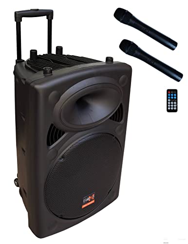 Aktivboxen E-Lektron EL38-M Mobile PA Sound Anlage Akku-MP3-USB-SD