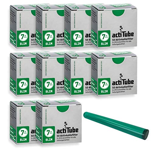 Aktivkohlefilter actiTube Slim-7mm, 10 x 50er Schachtel Filter
