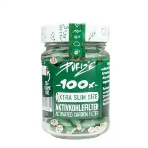 Aktivkohlefilter purize glas 100 xtra slim size gruen