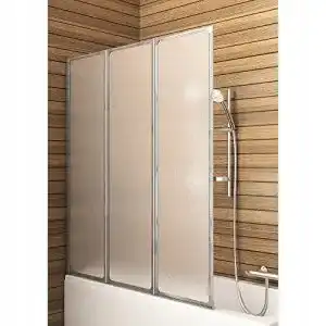 Badewannenaufsatz vbchome faltwand 120 x 140 cm alufarben