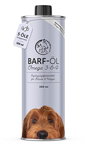 Barf-Öl Annimally Barf Öl für Hunde 500ml Barföl mit Omega 3-6-9