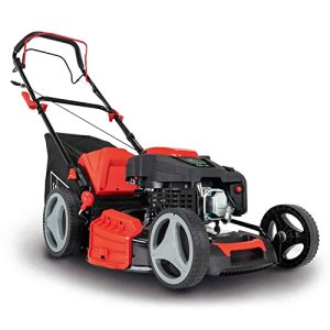 Petrol lawn mower with mulching function