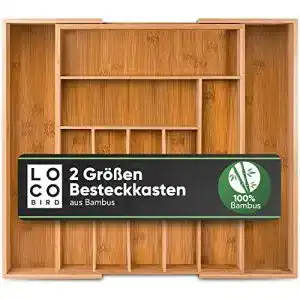 Besteckkasten sidorenko loco bird fuer schubladen aus bambus