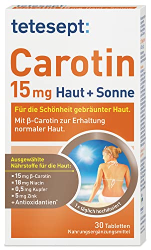 Beta-Carotin tetesept Carotin 15 mg Haut + Sonne – Haut Vitamine