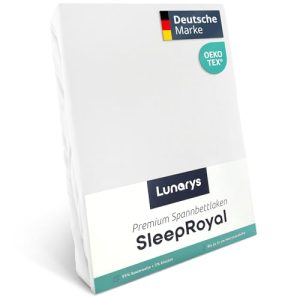 Bettlaken Lunarys ® SleepRoyal Luxus Spann 90x200cm, Weiß