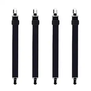 Bettlakenspanner bedecor verstellbare 4 stueck schwarz elastisch