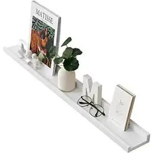 Bilderleiste gieanoo wandregal weiss 60cm massives eichenholz