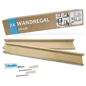 Bilderleiste photolini wandregal eiche massivholz 70 cm