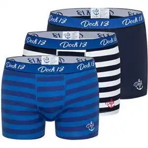 Boxershorts dock13 maenner maritim 3er pack herren dunkelblau