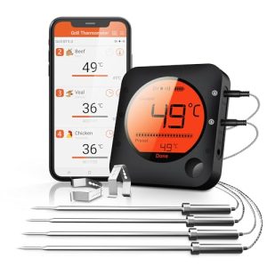 Bratenthermometer BFOUR 100m Grillthermometer Bluetooth