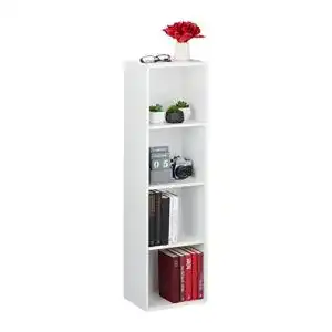 Buecherregal relaxdays 4 faecher modernes design wohnzimmer