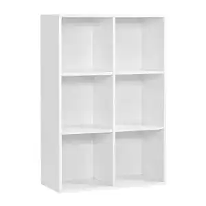 Buecherregal vasagle buecherschrank mit 6 faechern bueroregal