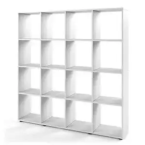 Buecherregal vicco raumteiler karree weiss 138 5 x 142 5 cm