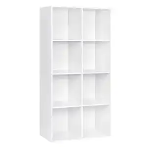 Buecherregal woltu 8 faecher standregal weiss freistehend