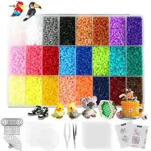 Buegelperlen lihao 24000 set mit platte zubehoer muster mini perlen