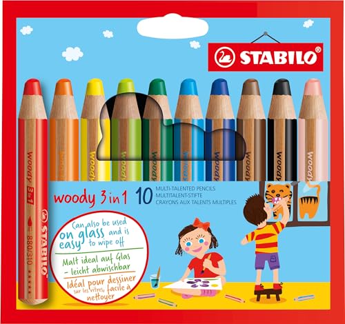 Buntstifte STABILO woody 3in1 Farbstift 10er Etui