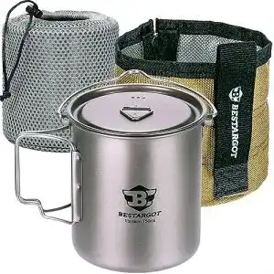 Camping topf bestargot 750ml titan becher tasse mit isolierbeutel