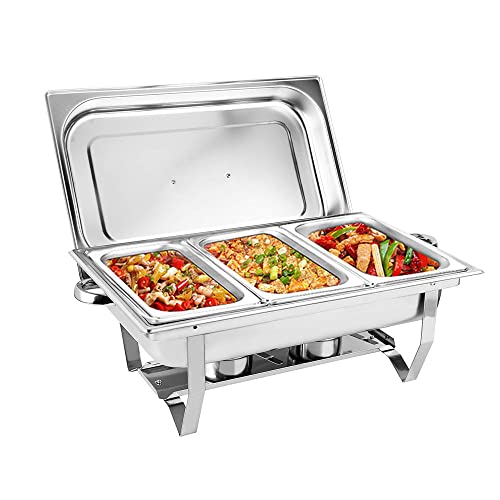 Chafing Dish DIFU 9L 3 Grid Profi Speisewärmer Wärmebehälter