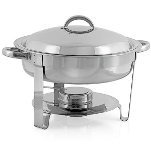 Chafing Dish Mahlzeit Edelstahl rund 4,5 Liter, Speisenwärmer - chafing dish mahlzeit edelstahl rund 45 liter speisenwaermer