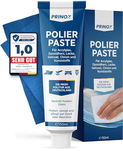 Chrom-Politur Prinox ® 150ml Polierpaste inkl. Profi Poliertuch