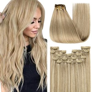 Clip-in-Extensions YoungSee Echthaar Extensions Clip Blond 50 cm - clip in extensions youngsee echthaar extensions clip blond 50 cm