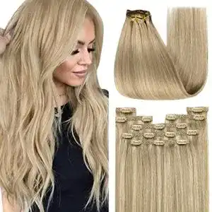 Clip in extensions youngsee echthaar extensions clip blond 50 cm