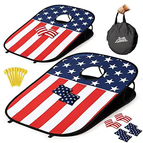 Cornhole Viala Faltbares Set für Outdoor-Spiele mit Tragbaren Boards
