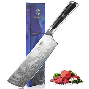 Damast-Hackmesser Sunnecko 18cm Nakiri Messer Küchenmesser