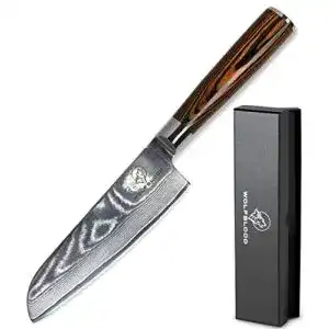 Damast kuechenmesser wolfblood santoku messer l 24cm
