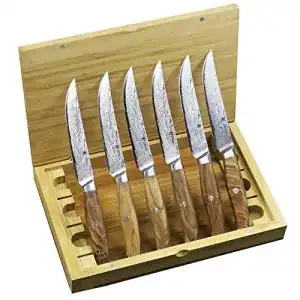 Damast steakmesser wakoli damast 6er damast steakmesser set i 125 cm