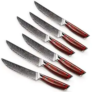 Damast steakmesser yarenh steakmesser set 6 teiligsteak messer