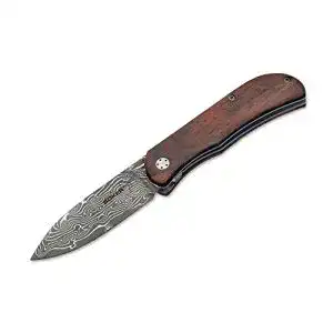 Damast taschenmesser boeker plus exskelibur ii cocobolo