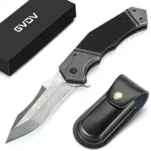 Damast taschenmesser gvdv klappmesser damast mit g10 griff